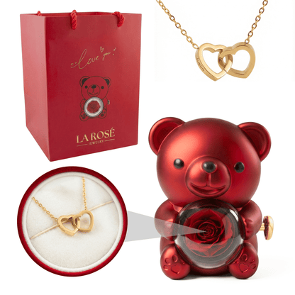 Forever Bloom Bear with Personalized Necklace